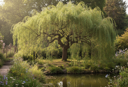 Treurboom in klassieke tuin geleverd door BetuweBomen